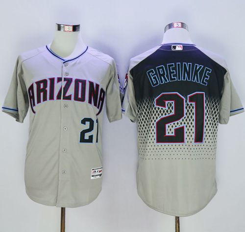 Diamondbacks #21 Zack Greinke Gray/Capri New Cool Base Stitched MLB Jersey